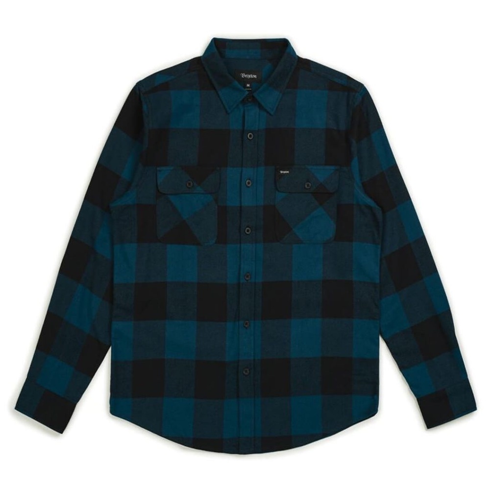 🔥 2/$50🔥BRIXTON BOWERY LONG SLEEVE FLANNEL SHIRT BLACK TEAL XL